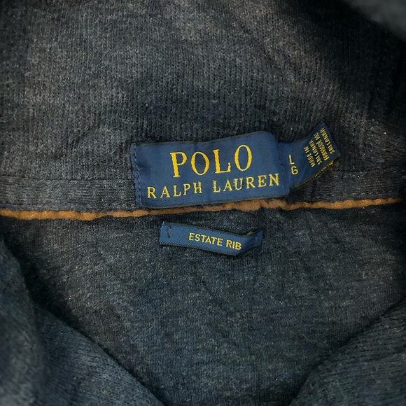 Polo by Ralph Lauren Estate Rib Blue Cotton Sweater - Picture 3 of 6